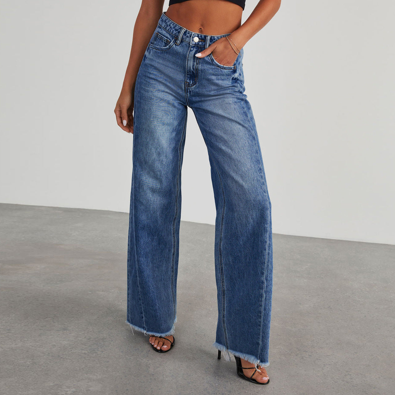 Weit geschnittene Damen-Jeans