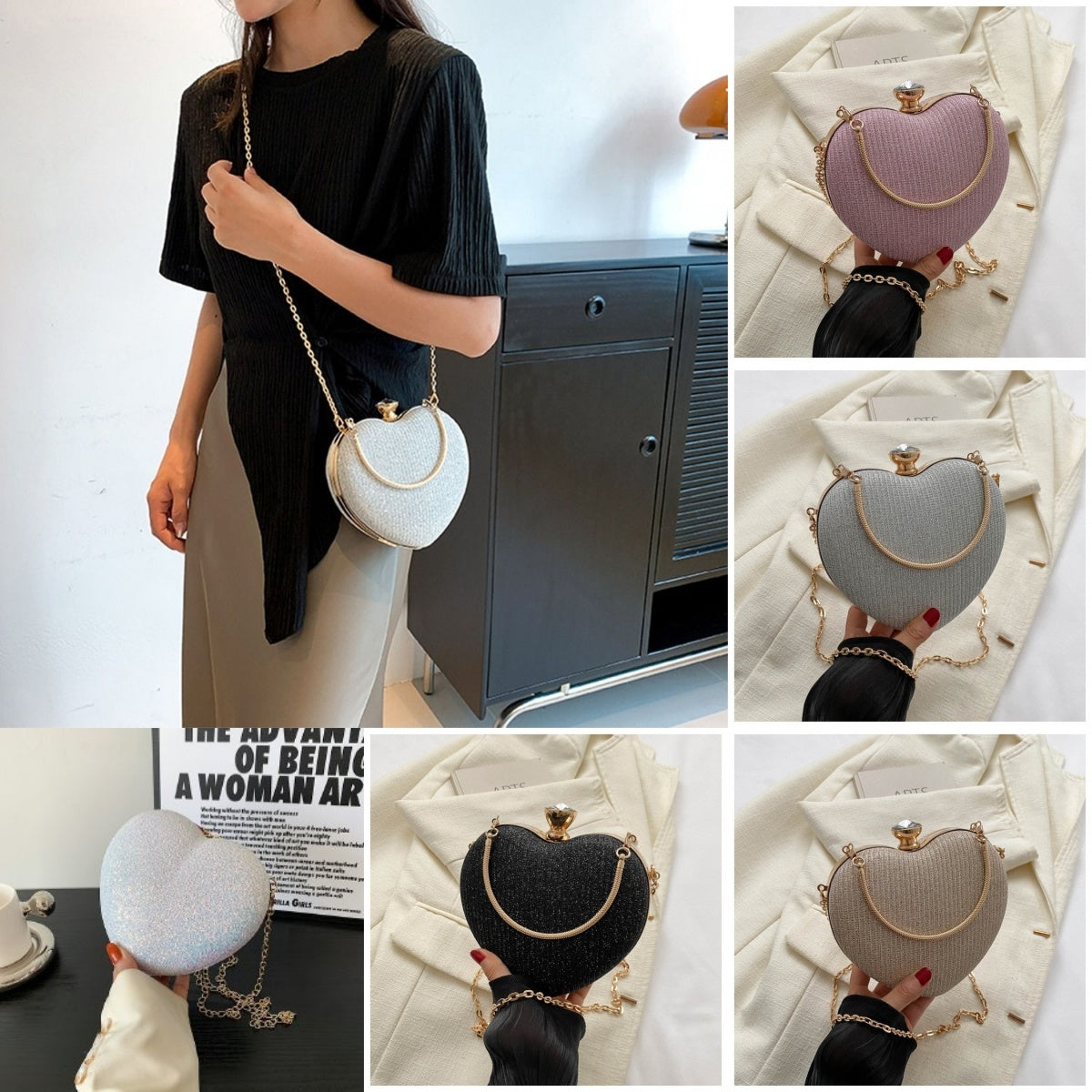 Naia - Herz-Abendtasche