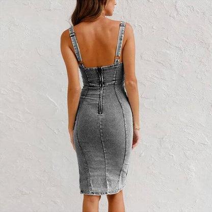 Hosenträger Denim Kleid