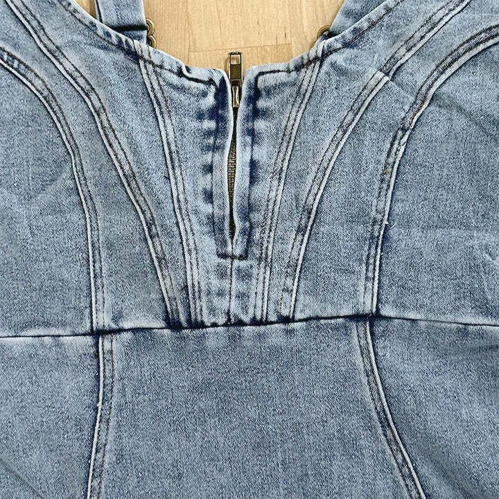 Hosenträger Denim Kleid